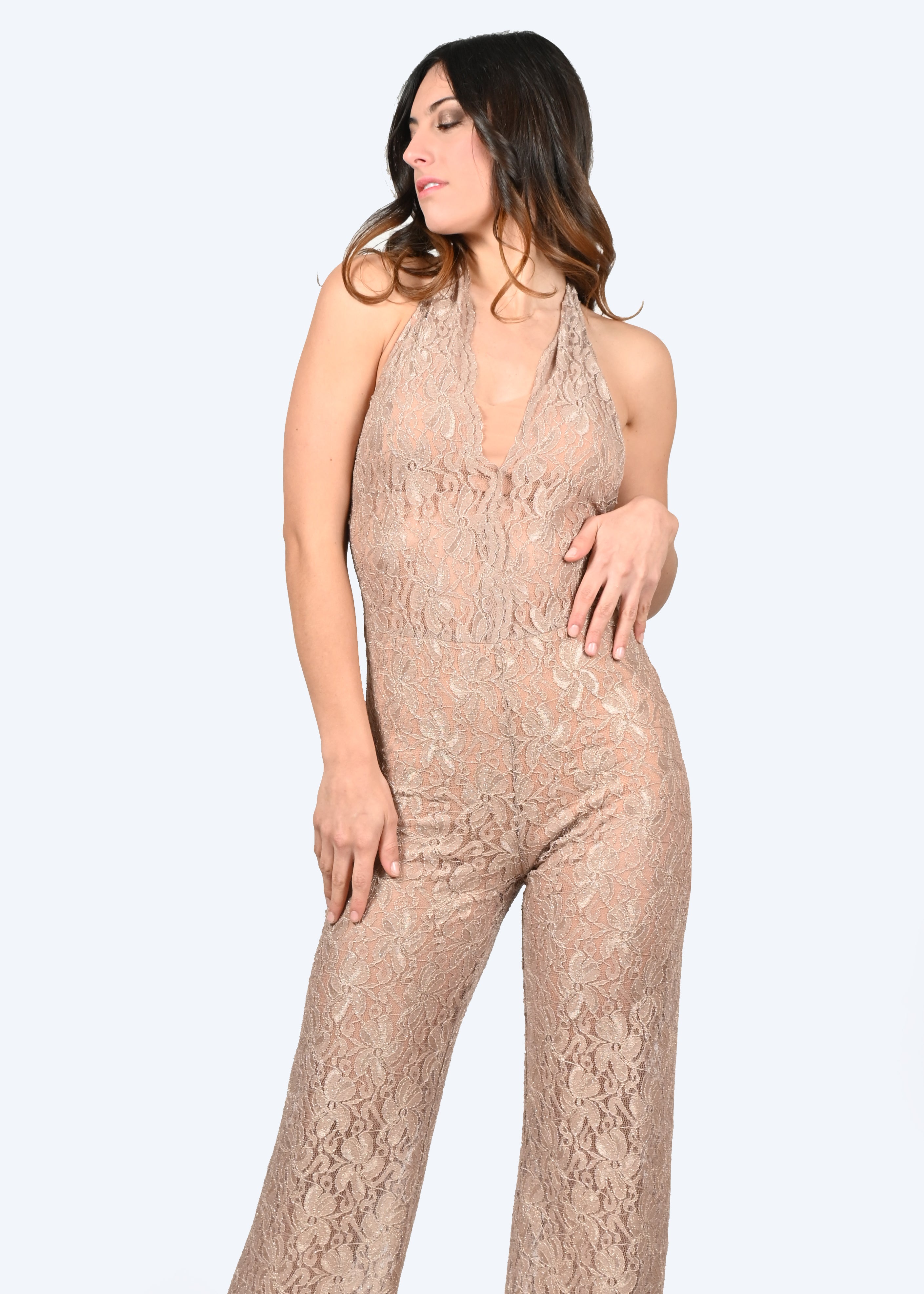 Tuta Intera Pizzo Oro Tute Intere Eleganti - Main Image