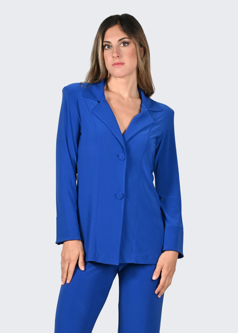 Blazer in jersey bluette
