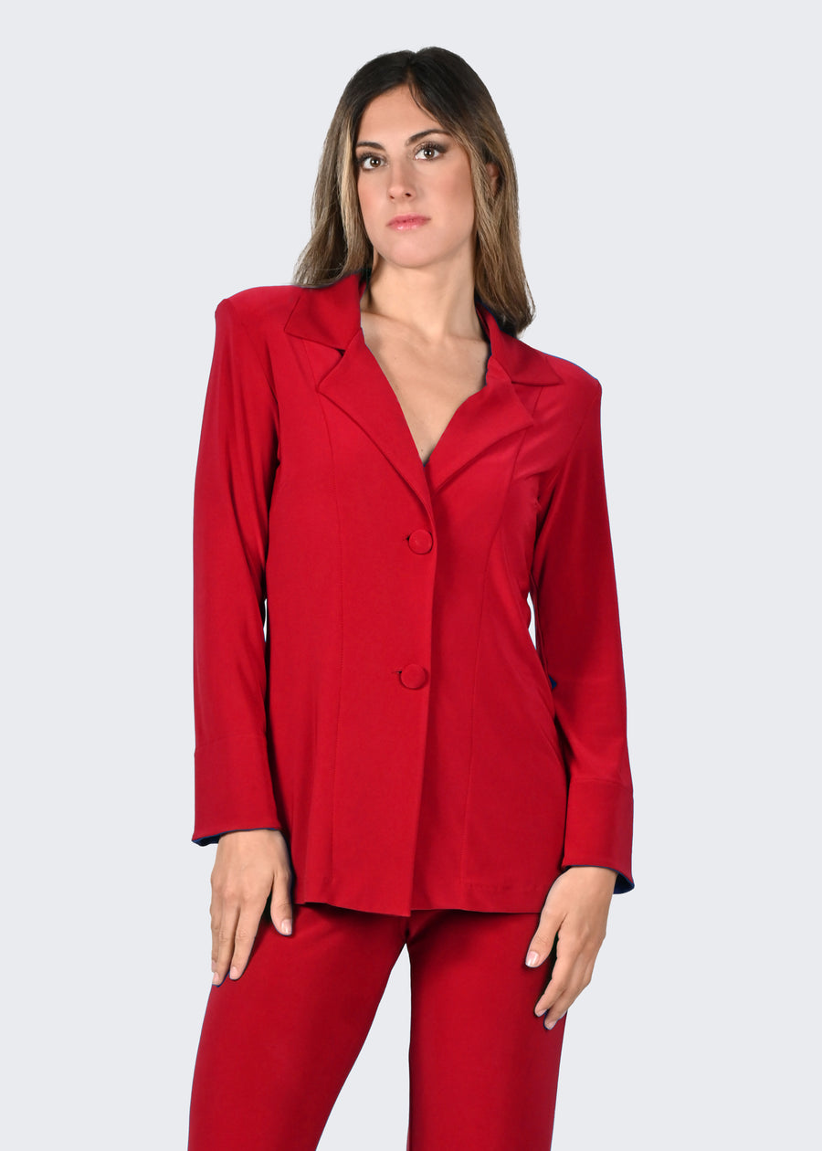 Blazer in jersey rosso