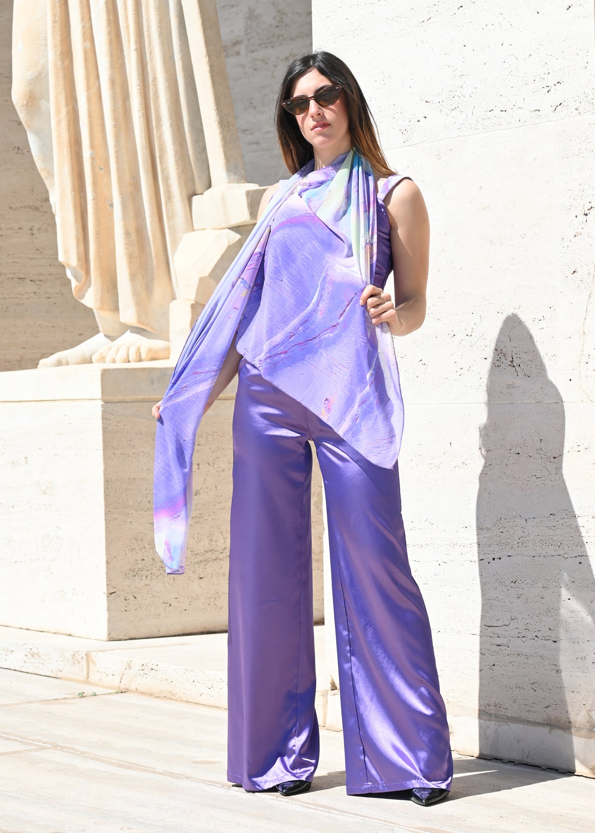 Set Kurti Palazzo in finta georgette ricamato con Dupatta Set Kurti Palazzo in finta georgette ricamato con Dupatta