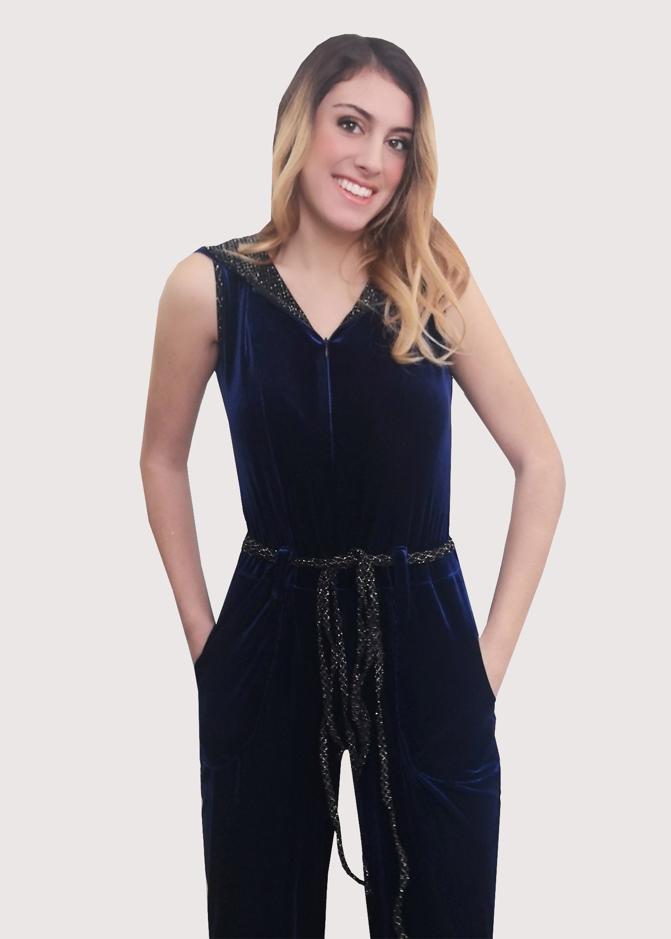 Tutina Tute Intere Donna Tuta Intera Elegante Blu