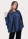 Cape in blue wool and silk